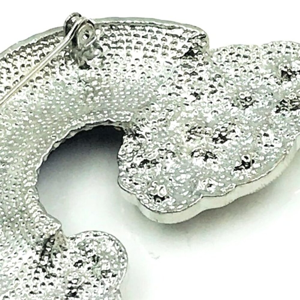 Rainbow Brooch W Clouds Multicolored Rhinestones … - image 2